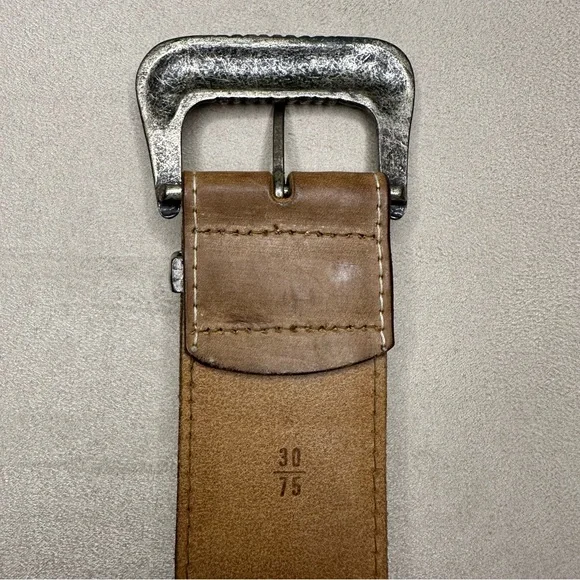 Banana Republic Aztec Waxed Bridle Leather Belt Metalwork Brown Women’s Size 30 Banana Republic Women main image 3
